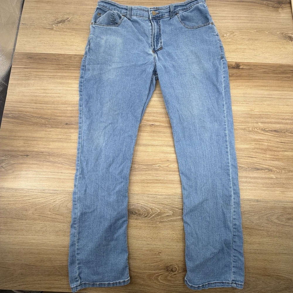 Origin Maine D68 Delta 68 Jeans Mens 38x32 Light Wash Stretch Made in USA